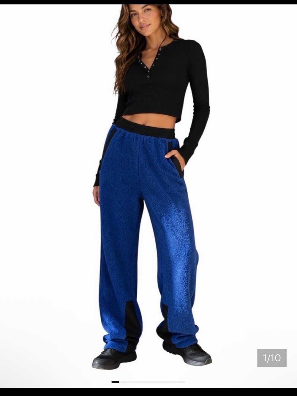 NWT Free Leople Cuddle Up Pants Blue Small
Retail $98